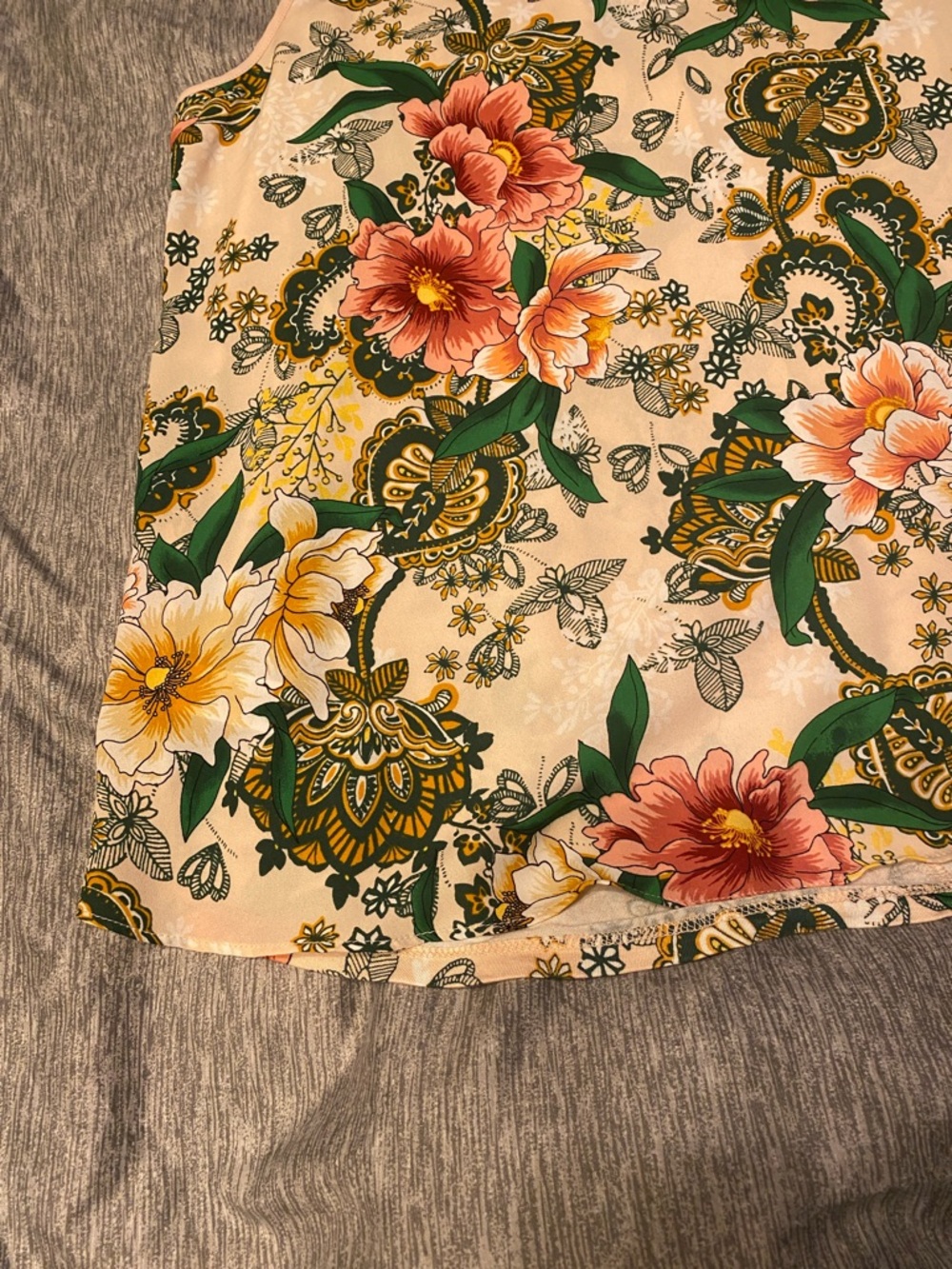 NWT Loft Floral Sleeveless Blouse Womens Petite Large Pull Over w/ Tie Back - Picture 6 of 11